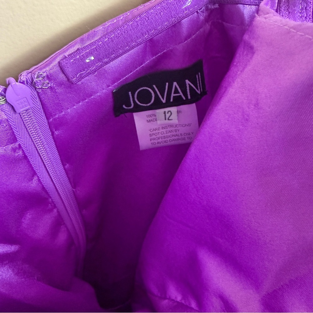 NWT Jovani Sweetheart Tiered Taffeta Short Dress lilac. Size 12 purple - Picture 9 of 12
